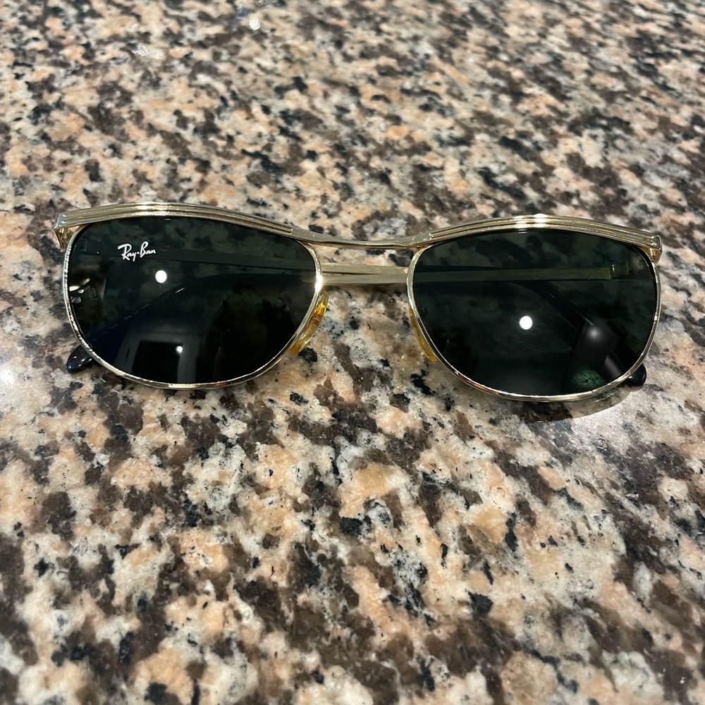 Vintage Ray-Ban Gold and Black Sunglasses